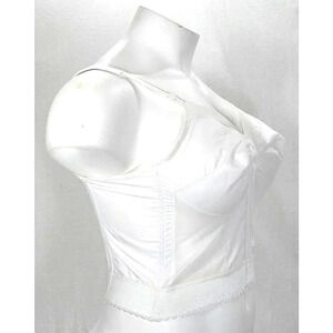 34B Exquisite Form 7530 Long Line Front Close Posture Bra White NEW WITHOUT TAGS